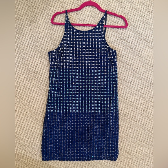 Parker blue beaded dress - Picture 1 of 4